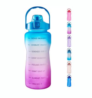 China Viable Half Gallon 64 Ounce Tritan Leakproof BPA Free Water Bottle with Time Marker and Motivational Quote for sale