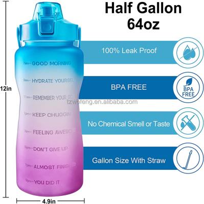 China Amazon Sports Water Bottle Plastic BPA Free Custom Logo Large Capacity64oz Industrial Hot Sale Water Bottle for sale