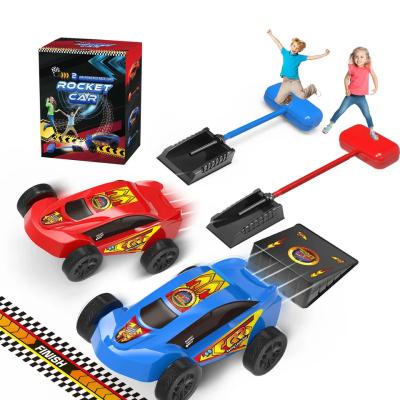 China Diecast Toy Hot Sale Explosive Foot air pump pedal Catapult Rocket Car outdoor Competitive Aerodynamic Launcher Ejection Racing Car toys for sale