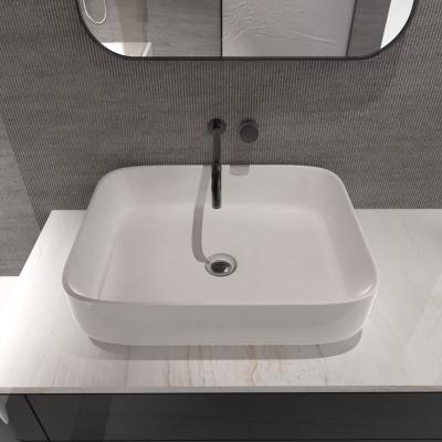 China Good Quality Hot Selling Rectangular Bathroom Fully Hidden Bathroom Hygiene Wash Basin Counter Fixing Ceramic Hands 3D Pattern Modern Design NOT DETERMINED for sale