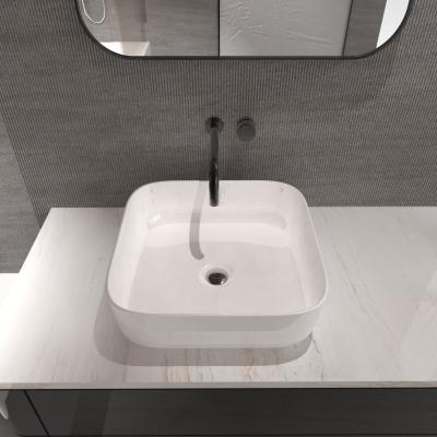 China Good Quality Supplier Modern Countertop Wash Basin Fully Concealed Ceramic Vessel Sink Bathroom Fixture for sale