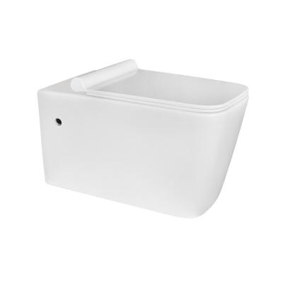 China New Design Double-Flow Wall Mount Ceramic Toilet Bowl Rimless Wall Hung Toilet For Office Buildings Bathrooms for sale