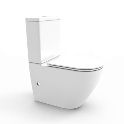 China Modern Rimless Double-Flow Water Saving Back To Wall Toilet For Office Building Bathrooms for sale