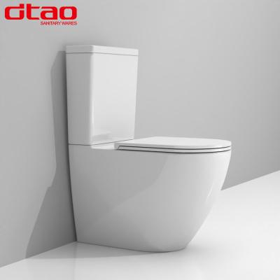 China Multifunctional Double-Flow Close Coupled Toilet 2 Pieces Close-coupled WC Toilet Bowl for sale