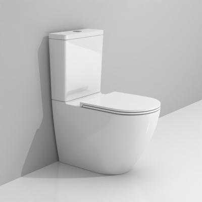 China Ceramic Toilet Wholesale Sanitary Ware Double-Flow WC Water Saving Bathroom Two Piece Toilet for sale