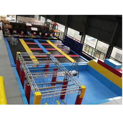 China With Net Multifunctional Commercial Indoor Trampoline Park Playground Trampolines Equipment Trampoline Protector With Ninja Warrior Course Obstacles for sale