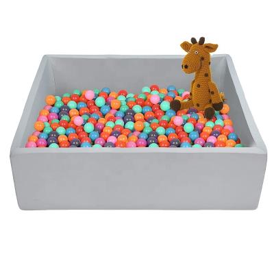 China Light Gray PVC Foam 47.2x47.2x13.8in Extra Large Kids Ball Pit For Toddlers Babies for sale