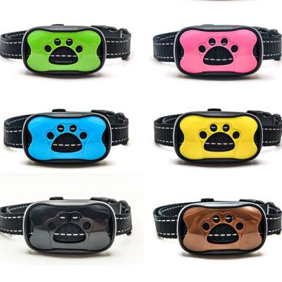 China Innovative Design Plastic Dog Anti Ponrio Bark Collar Stop Bark Control Collars No Shock Free Bark Dog Collar Training Pets for sale