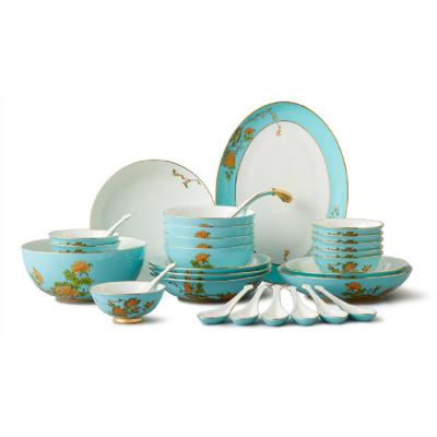 China Chinese High Quality Creative Ceramic Vintage Color Luster Ceramic Dinnerware Set for sale