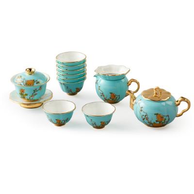 China Sustainable Chinese Teapot Set Ceramic Color In Luster Luxury Make Tea Cup Set Ceramic Tea for sale