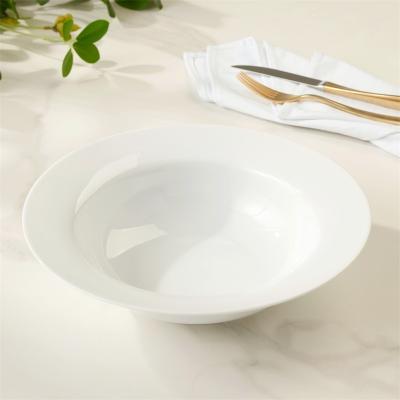 China Viable Wholesale Wedding Hotel Restaurant Aurartic Ceramic Dinner Dishes Porcelain White Ceramic Soup Dishes for sale