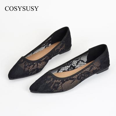 China Bargain Price Flat Mesh Lining Material Ladies Lace Up Flat Shoes for sale