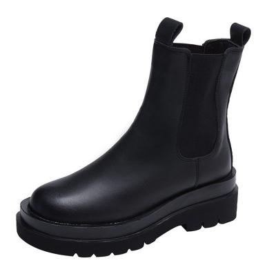 China Around 2021 New Style For Autuman And Winter Chelsea Boots Elastic Waterproof Platform Black Boots for sale