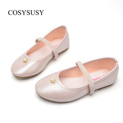 China RTS Elastic Band Round Pink Pearl Charms Foldable Baby Girls Princess Shoes Kids Casual Shoes Girls for sale