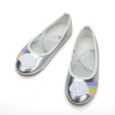 China Fashion Round Causal Soft Insole Party Girl Kids Shoes Factory RTS Ballerina Flats for sale