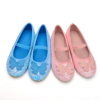 China Round RTS Direct Selling Elastic Band Baby Glitter Lighting Bow Shoes Kids Girl for sale