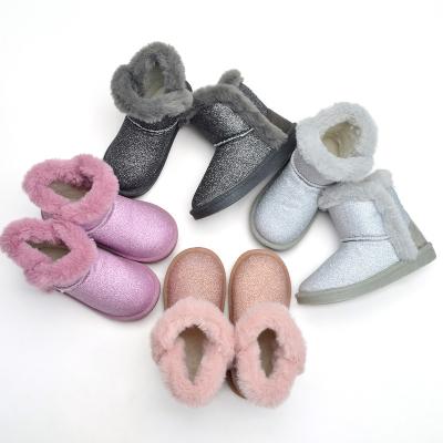 China CUSHIONING New Style Stock To Board Big Fashion Wholesale Fur Kids Snow Boots Kids Winter Warm Casual Shoes For Girls for sale