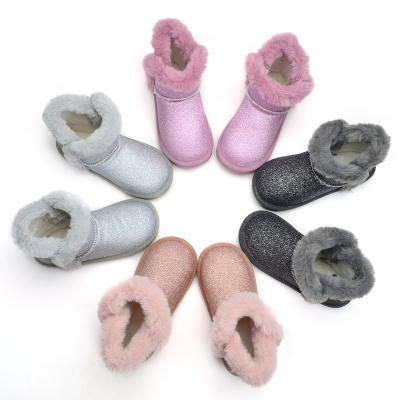 China CUSHIONING Drop Shipping 4 Colors Kids Plush House Fur Ankle Boots Winter Boots For Kids for sale