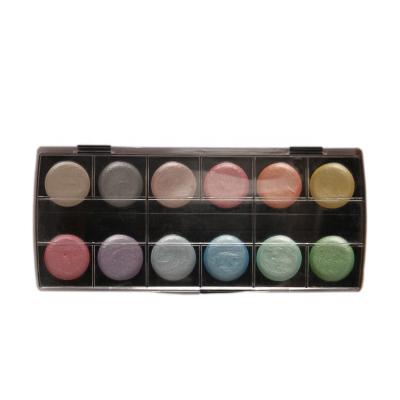 China Non-Toxic High Pigmentation Paint Set Metallic Watercolor Paints With 12 Assorted Colors for sale