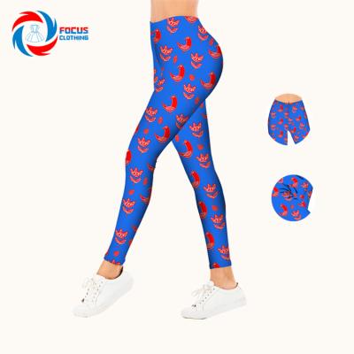 China Factory Direct Selling Breathable Fashionable Bright Blue Milk Blue Leggings Tummy Control Compression Tights Women Silk Pants for sale