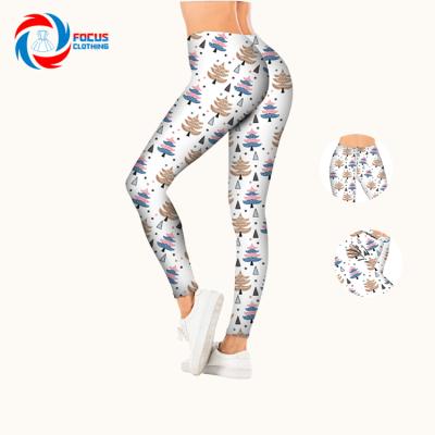 China Women's Large Style Elastic Waist Women Pants Trousers Tree Print Breathable Tights Exercise Pencil Gaiters for sale