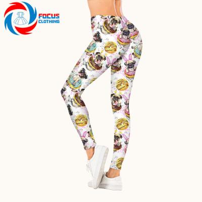 China Breathable Pets Dogs And Sesserts Print High Waist Women Ripped Spring Yoga Leggings Fitness Women Gaiters for sale