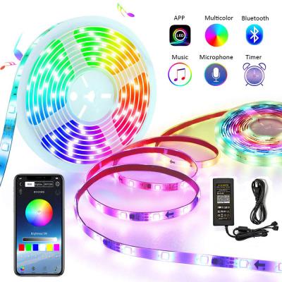 China Warehouse Hot Selling Smart Amazon LED Strip Light Phone App Controlled Music Sync Waterproof RGB LED Strip Light for sale