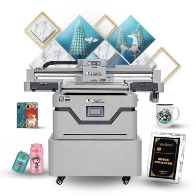 China Large Color 6090 Acrylic Inkjet Rotary UV Glass Flatbed Glass Metal Printer Flat Ware and Digital Item Printing Machine for sale