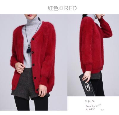 China 2023 New Hot Women Fluffy Mink Cashmere Sweaters Genuine Mink Cashmere Womans Cardigan Sweater AL464 for sale