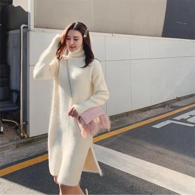 China Autumn And Winter New European Mink Cashmere Cardigan Sweater Female long fluffy coat thickened jacket for sale