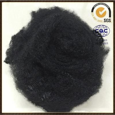 China 6D x 64mm Black PSF Virgin Polyester Staple Fiber For Geotextile for sale