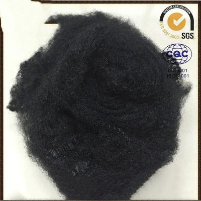 China Black Recycled Polyester Fiber Polyester Yarn Raw Material 1.5D To 20D for sale