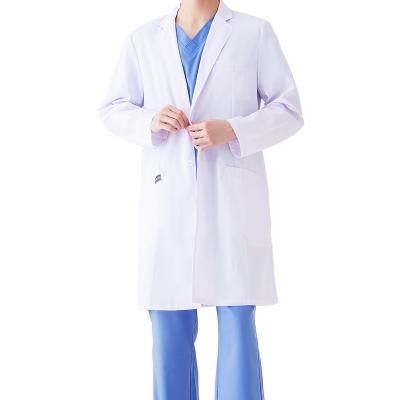 China Hospital Custom Design Scrubs Medical Staff Uniforms Lab Coat White Polyester Cotton Long Sleeve For Hospital Lab Lab Coated Woven for sale