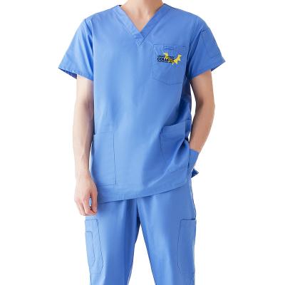 China Best Quality Hospital Doctor Medical V-Neck Male Nursing Scrubs Uniform Sets Scrubs Wholesale Men Hospital Uniform Shirts And Pants for sale