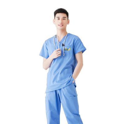 China Hot Sale Hospital Scrubs Senior Men Uniforms Sets Seventh 7th Tenth Medical Doctor Scrubs Work Set Suits Medical Uniform For Men for sale