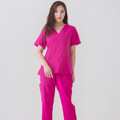 China 2022 Hospital Wholesale Custom Medical Scrubs Uniforms Sets Hospital Fit Uniforms Female Nursing Medical Set Scrubs Uniform With Logo for sale