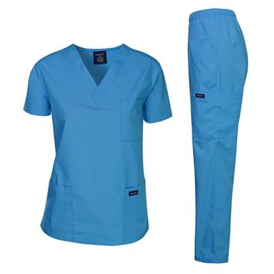 China Hospital Women Medico Scrubs Uniforms Short Sleeve Medical Nurse Top Scrubs for sale