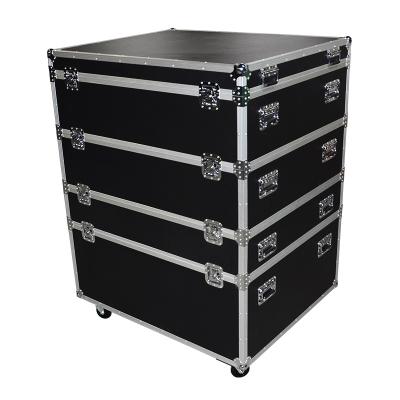 China Engineered Multi Layer Case Black Flight Case Easy Carry Custom Aluminum Case With Fire Retardant Panel for sale