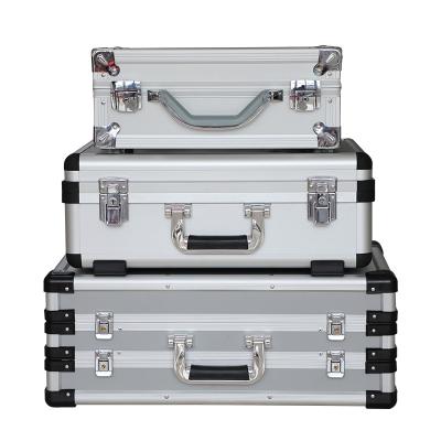 China Silver Laminate Aluminum Storage Case Rack Crate Carrying Attache Case for sale