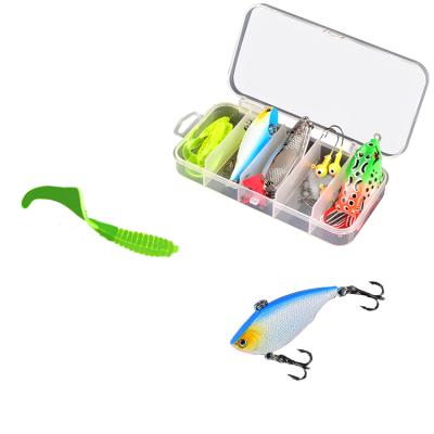 China All In One Soft Hard Topwater Kit Fishing Lure Sets Hook Lure Box Kit Fishing Lure Set Jig Spoon VIB Metal Freshwater Plastic Frog for sale