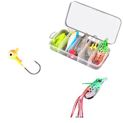 China All In One Soft Hard Plastic Fishing Lure Box Vib Metal Frog Lure Kit Spoon Fishing Lure Set Freshwater Topwater Set For Trout for sale