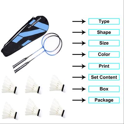 China Eastic & durable badminton racket set OEM wholesale high quality badminton racket for sale