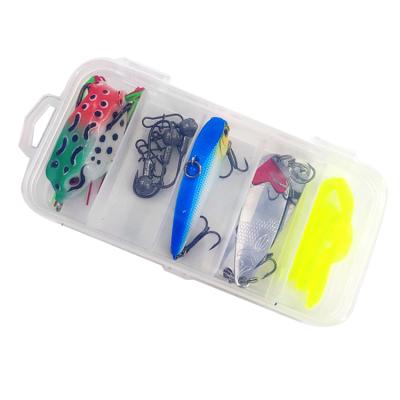 China Hard Soft Lure Kit Fishing Lure Topwater Artificial Plastic Metal Frog Bait Box Fishing Sets High Simulation for sale