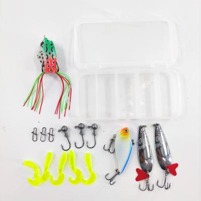 China Topwater High Simulation Soft Frog Bait Fishing Artificial Plastic Metal Hard Lure Box Lure Kit Fishing Lure Sets for sale