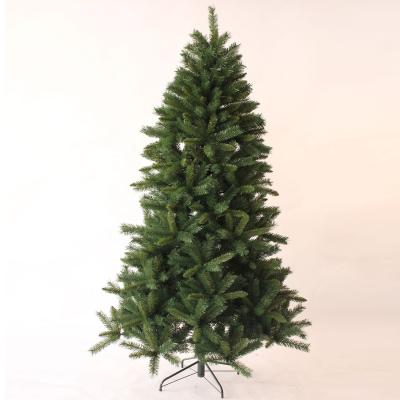 China Premium Unlit Artifical Slim Jointed Fireproof And Eco-Friendly Mix Pine Christmas Tree With Metal Stand for sale