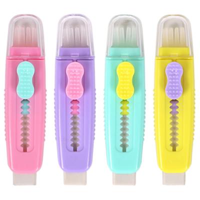 China Promotional Eraser Cute Retractable Pencil Erasers Cute Pencil Erasers With Brush Colored Push-pull Rubber Eraser For School Office Students Kids Kids for sale