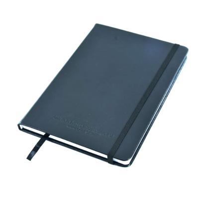 China Hardcover Book PU Leather Cover Accept Custom Logo With Buckle Portable Black Cases And School Notebook for sale