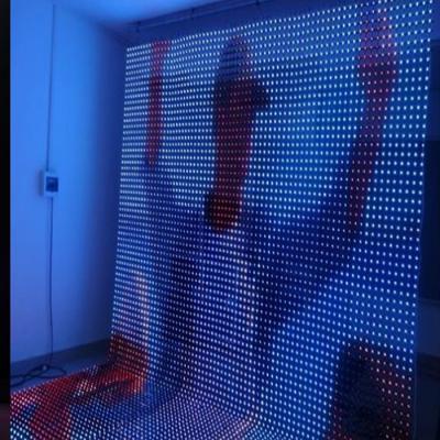 China 2018 indoor hot sale decoration led net curtain ceiling decoration led mesh for sale