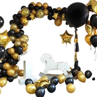 China Balloon Garland Festival Decoration Selection Black Gold Kit and Arch for New Years Graduation or Birthday Party Decoration Arch Set for sale