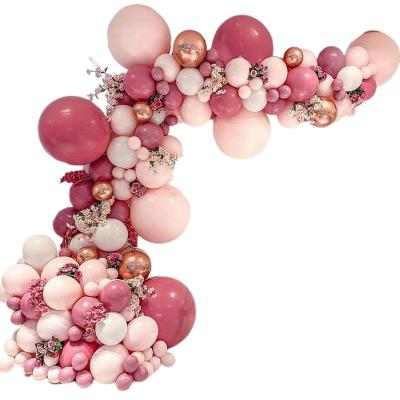 China Balloon Arch Decoration Garland Kit Retro Rose Gold Pink Rose Balloon Arch Festival Decoration Pick Set For Wedding Birthday Party Decoration for sale